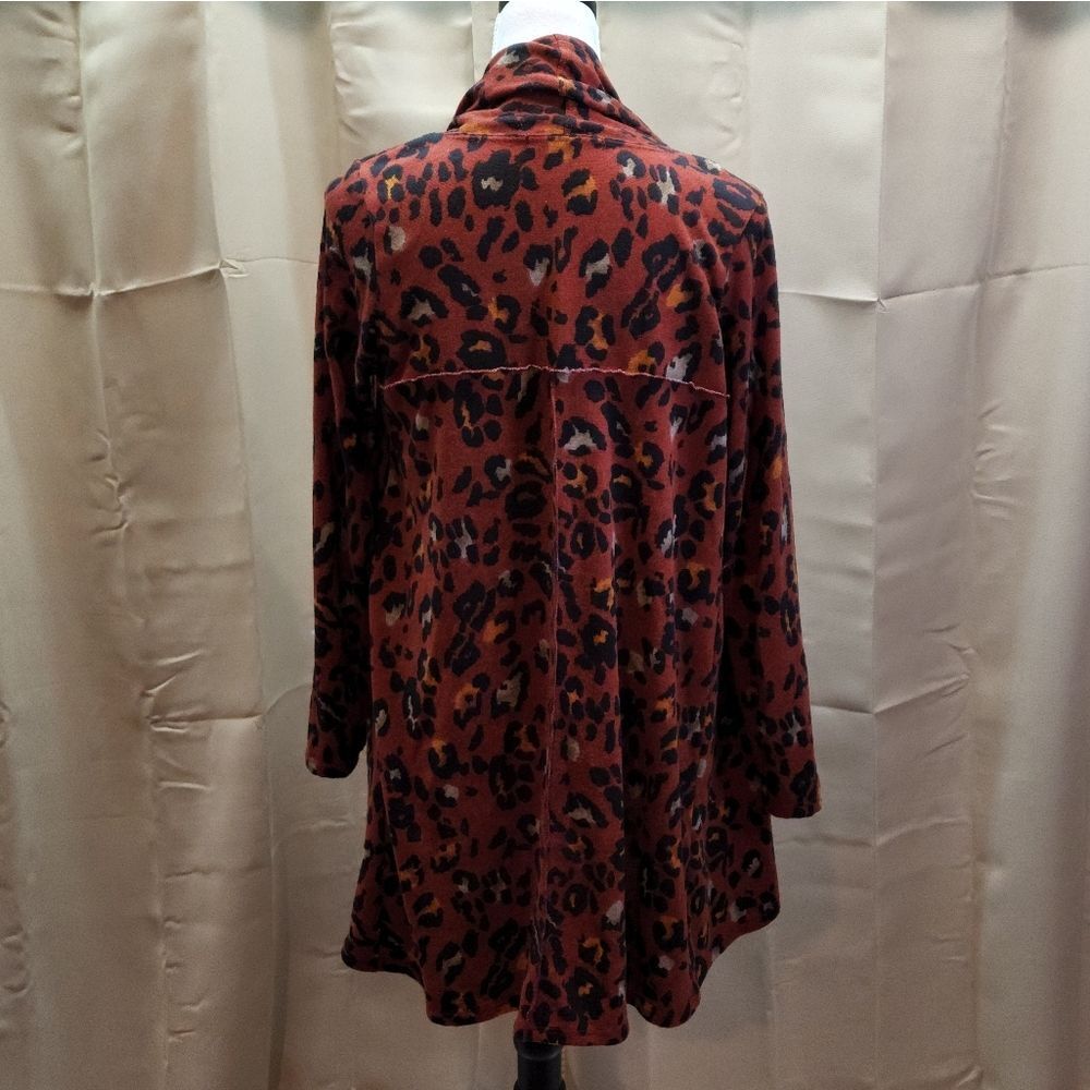 Coin 1804 Brown Rust Colored Animal Print Cardigan Size Large - Picture 9 of 9